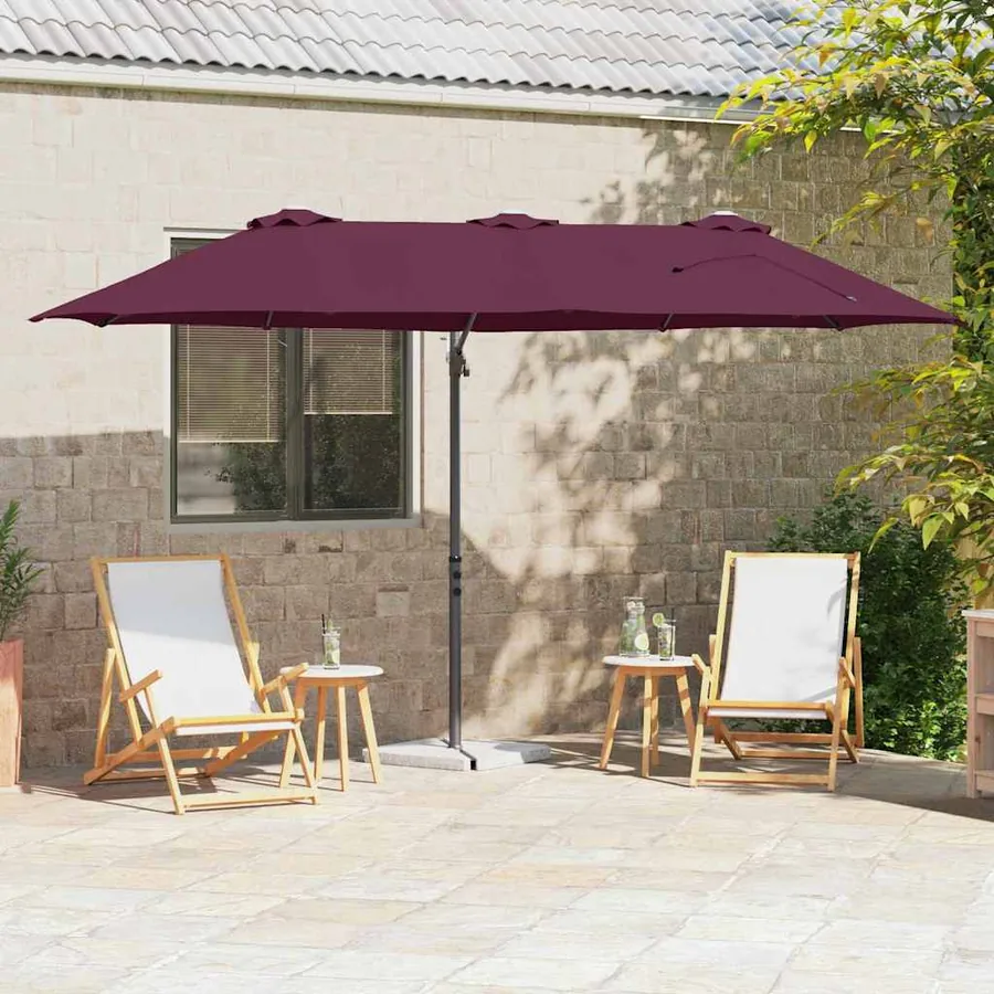 Parasol Bordeaux 372 x 198 x 243 cm Polyester et Aluminium