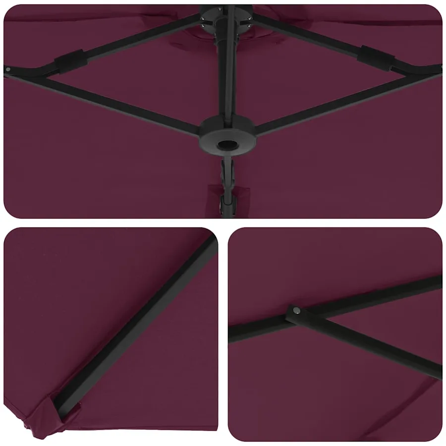 Parasol Bordeaux 372 x 198 x 243 cm Polyester et Aluminium - 10