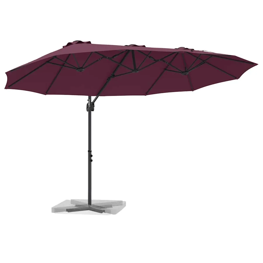 Parasol Bordeaux 372 x 198 x 243 cm Polyester et Aluminium - 3