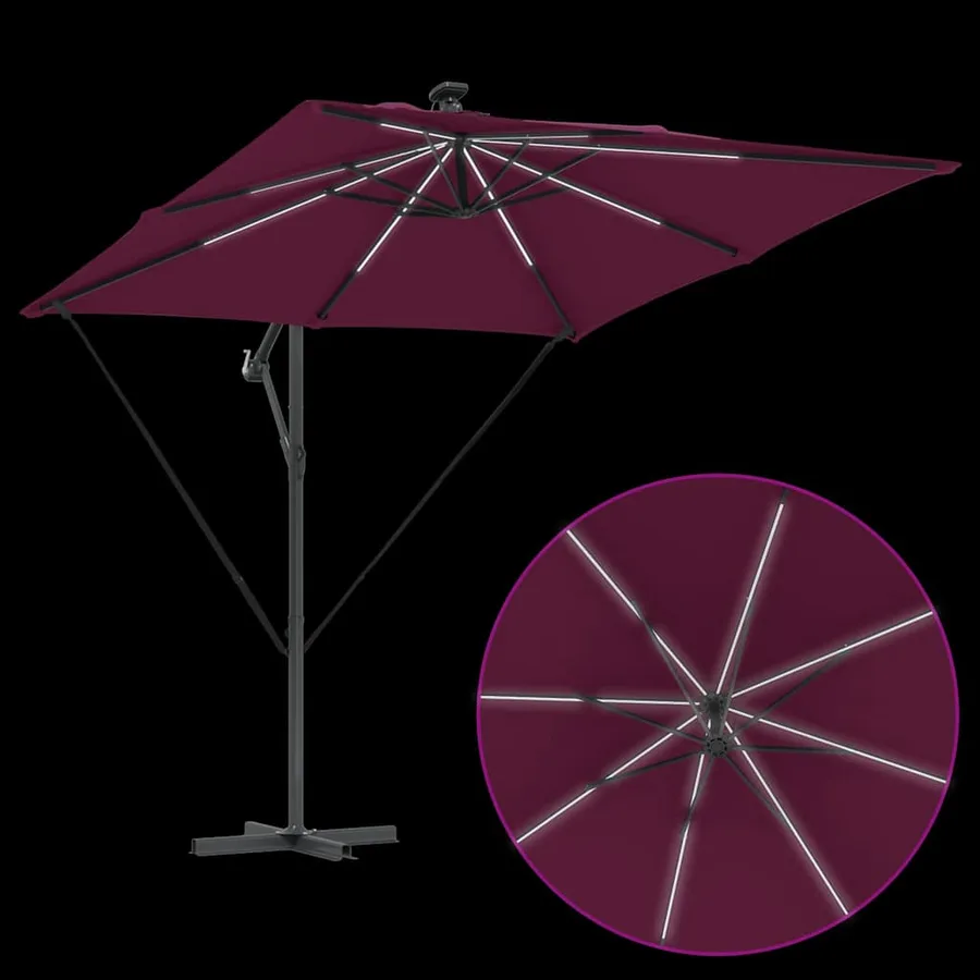 Parasol Bordeaux 249 x 249 x 250 cm Polyester et Aluminium - 11