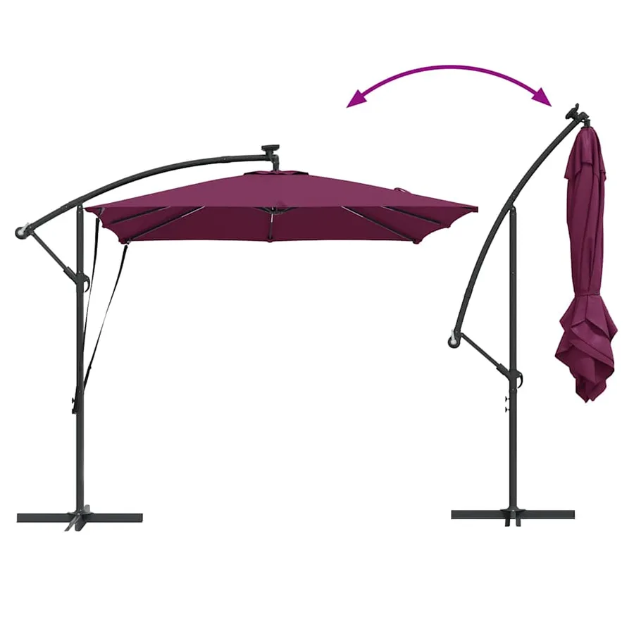 Parasol Bordeaux 249 x 249 x 250 cm Polyester et Aluminium - 14