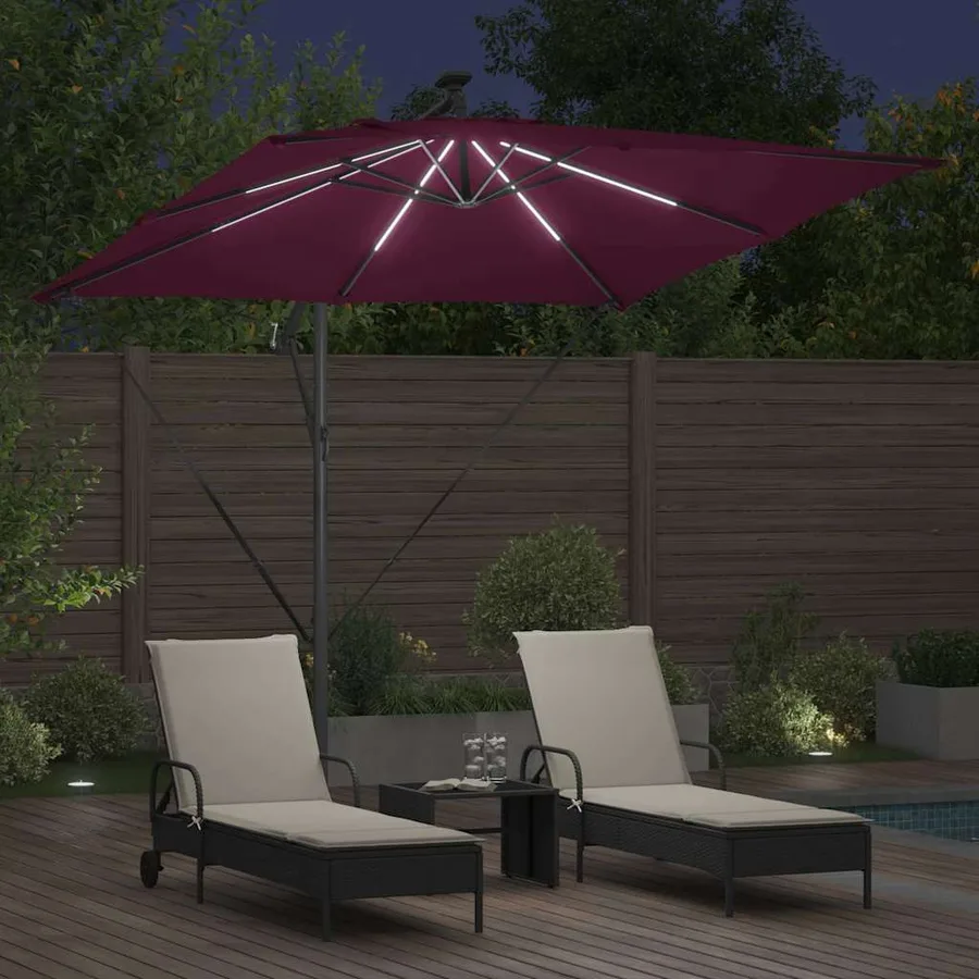Parasol Bordeaux 249 x 249 x 250 cm Polyester et Aluminium - 4