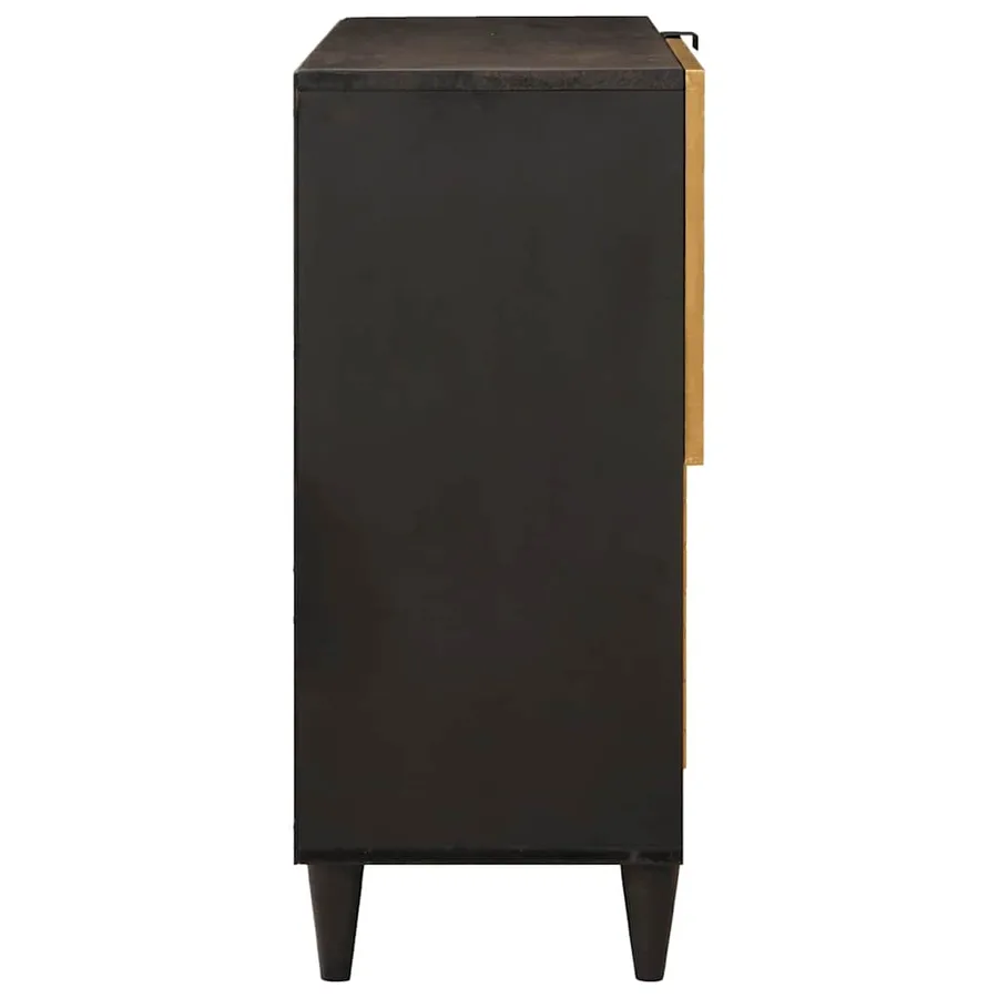 Meuble d'appoint avec étagère Noir et or 80 x 33,5 x 75 cm - 4