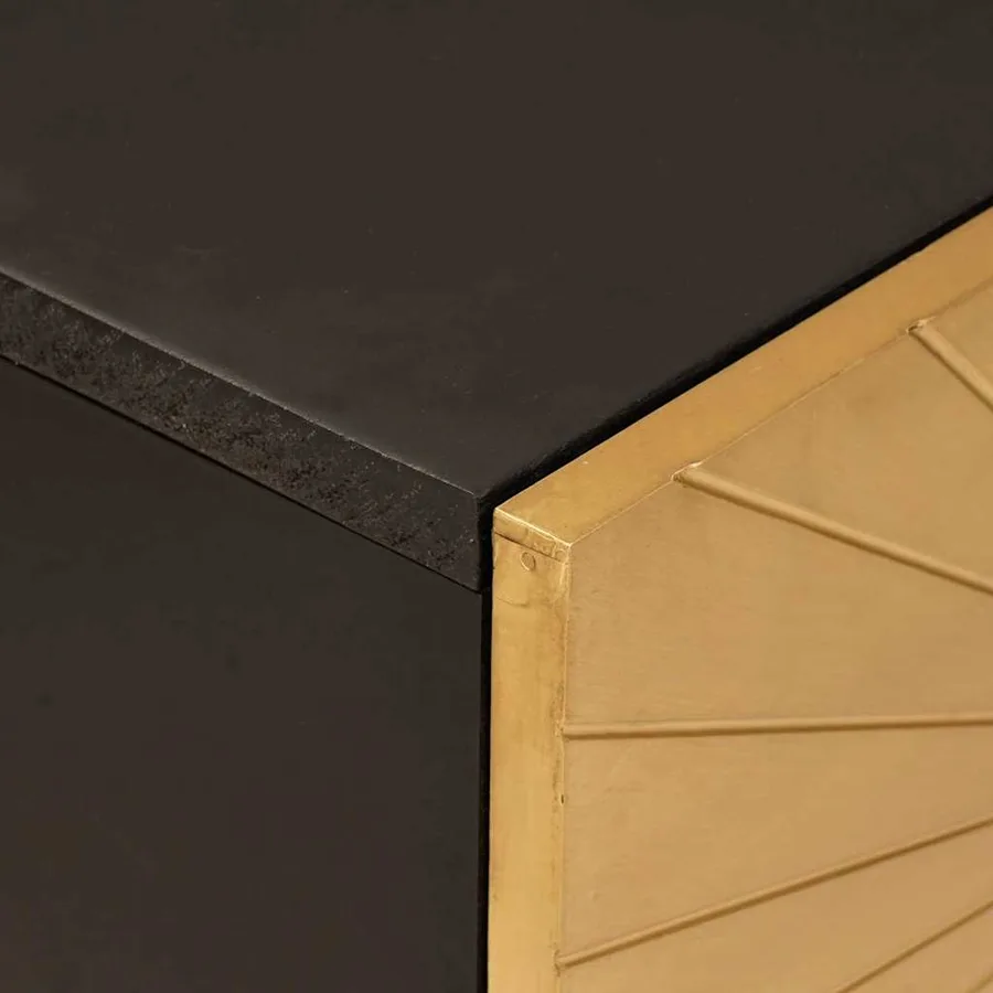 Meuble d'appoint avec étagère Noir et or 80 x 33,5 x 75 cm - 6