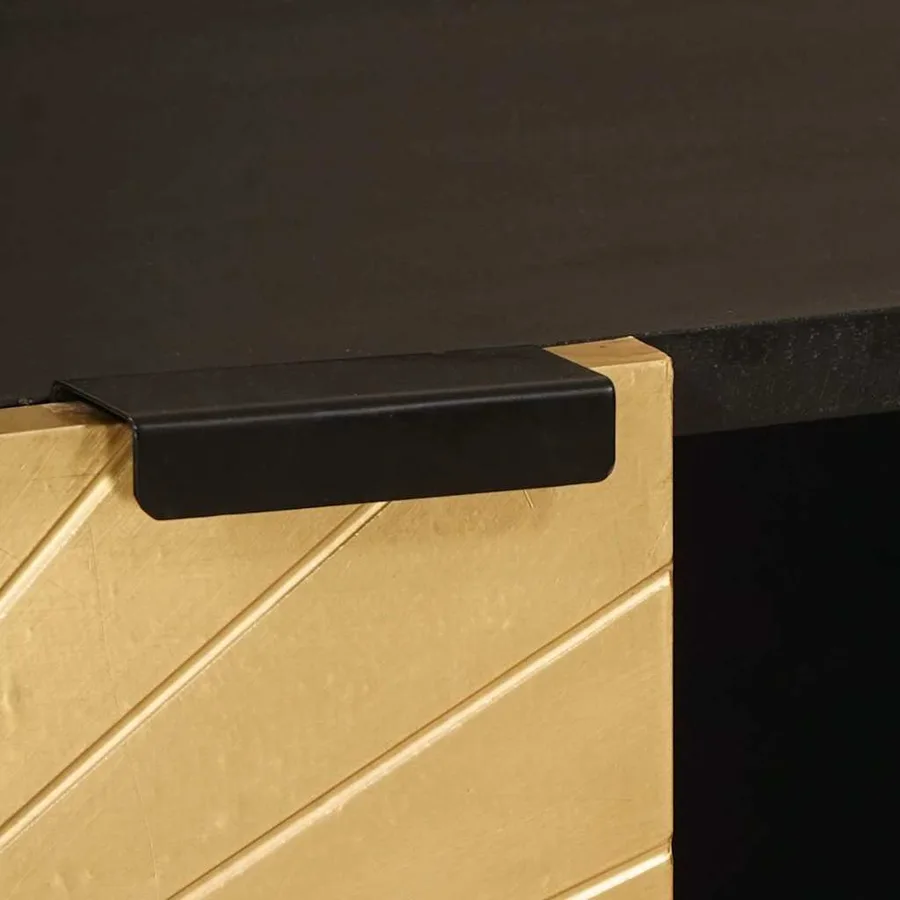 Meuble d'appoint avec étagère Noir et or 80 x 33,5 x 75 cm - 7