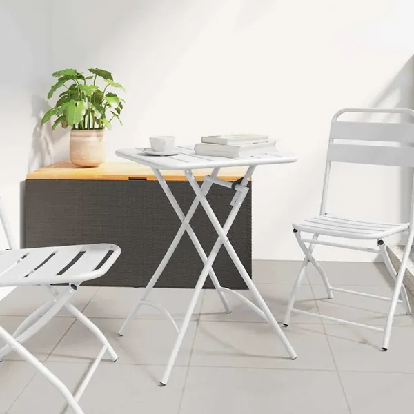 Table bistrot Blanc 55 x 55 x 72,5 cm Acier revêtu de poudre