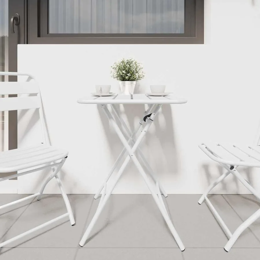 Table bistrot Blanc 55 x 55 x 72,5 cm Acier revêtu de poudre - 3