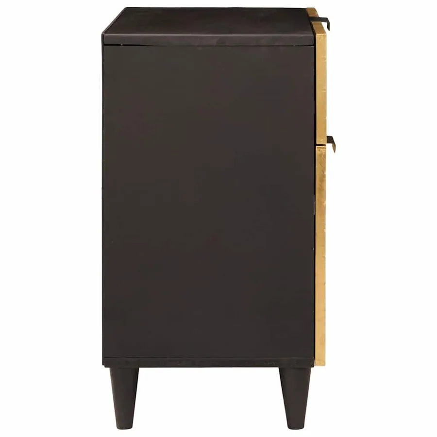 Table de chevet Noir et or 50 x 33 x 60 cm Bois d'ingénierie - 4