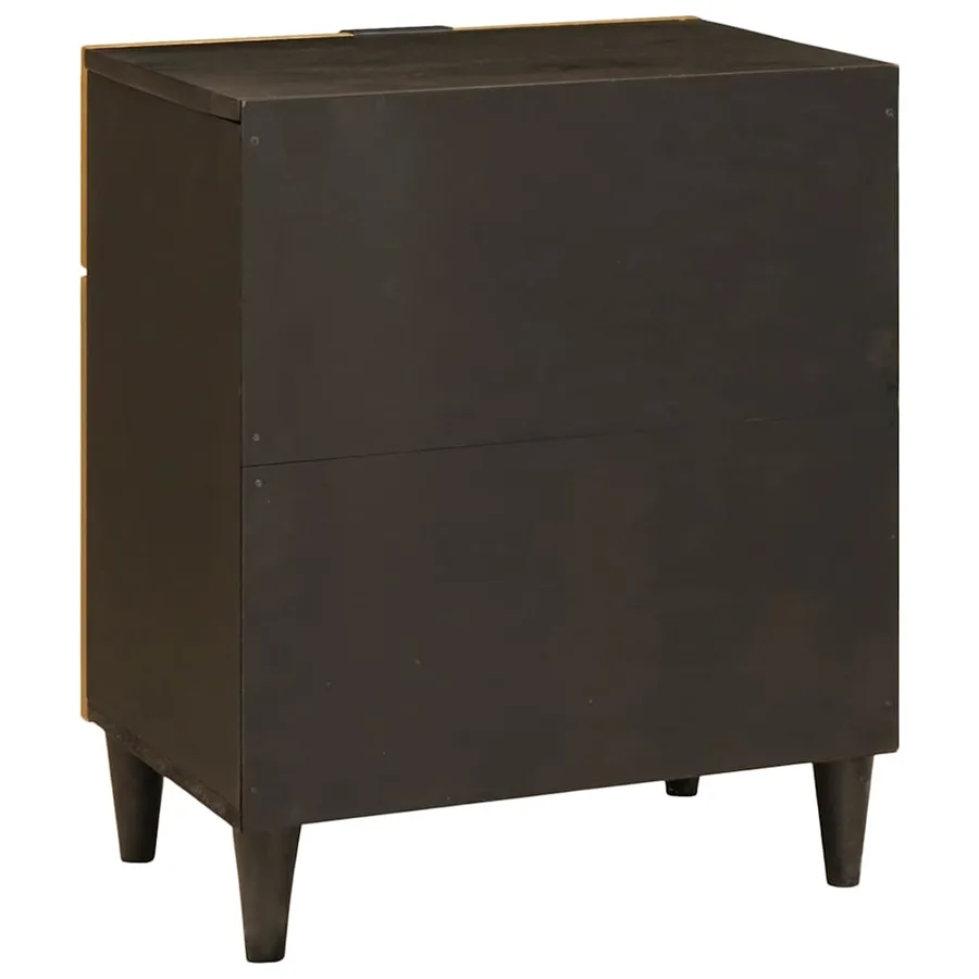 Table de chevet Noir et or 50 x 33 x 60 cm Bois d'ingénierie - 5