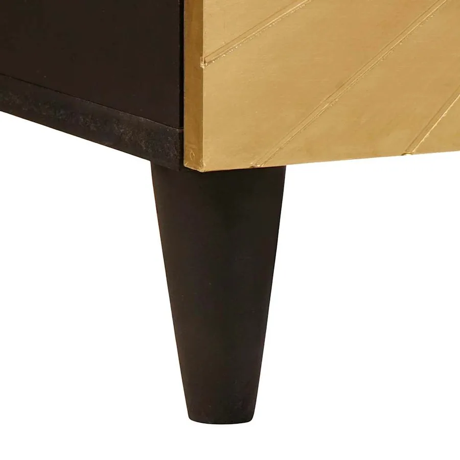 Table de chevet Noir et or 50 x 33 x 60 cm Bois d'ingénierie - 7