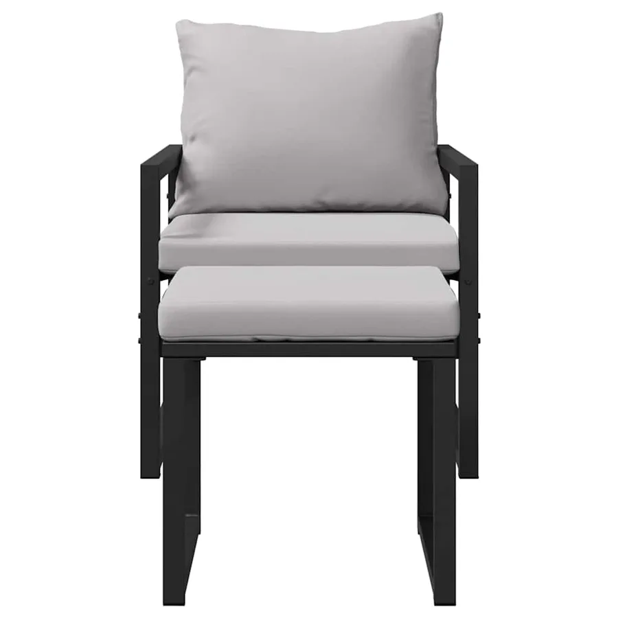 Mobilier de jardin 4 pcs 2-Nombre de places Gris clair - 7