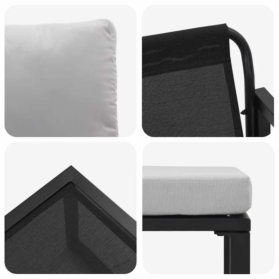 Mobilier de jardin 4 pcs 2-Nombre de places Gris clair - 8