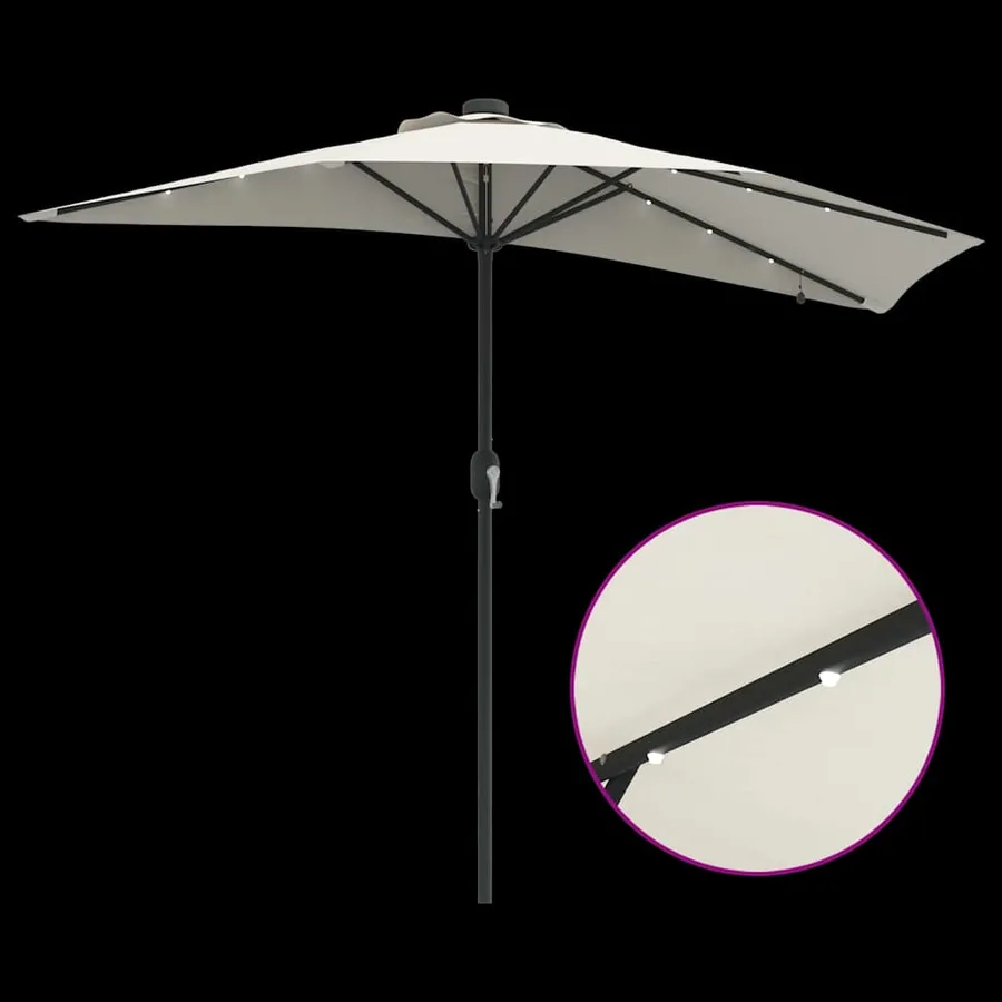Parasol de jardin Sable 294 x 150 x 223 cm Polyester et Acier - 10
