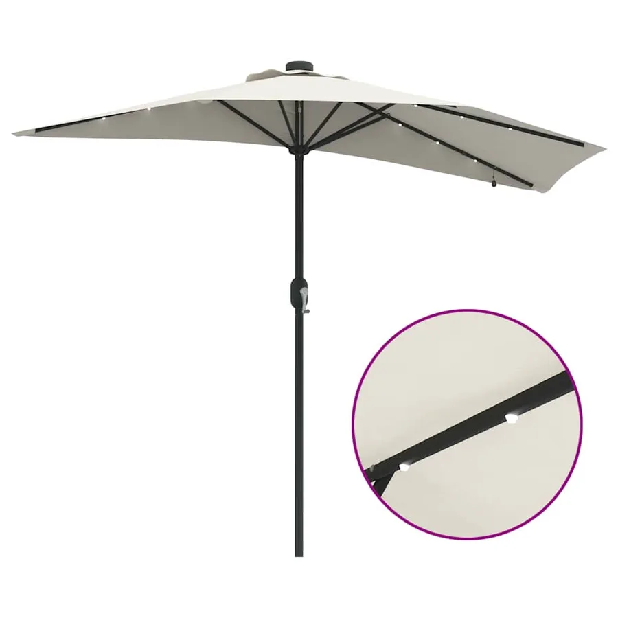 Parasol de jardin Sable 294 x 150 x 223 cm Polyester et Acier - 11