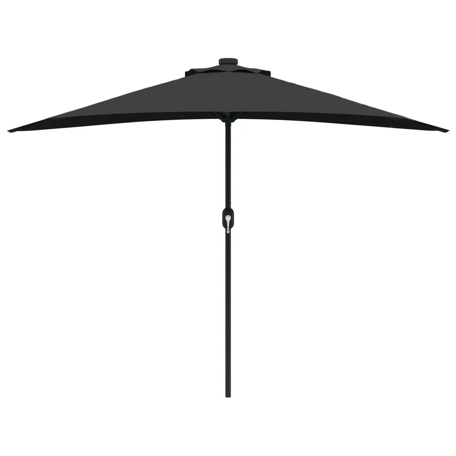 Parasol de jardin Noir 294 x 150 x 224 cm Polyester et Acier - 5
