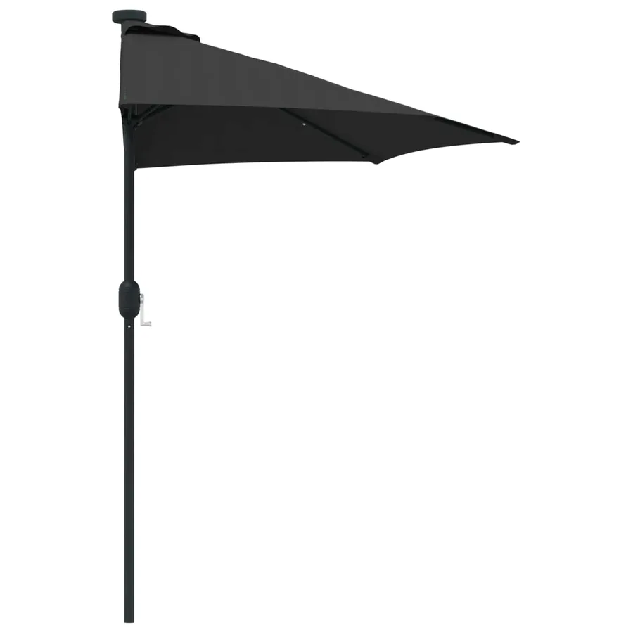 Parasol de jardin Noir 294 x 150 x 224 cm Polyester et Acier - 6