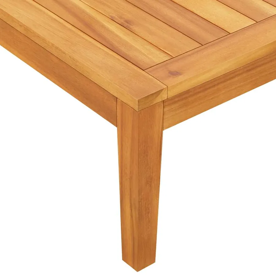 Banc de jardin avec table et coussins Blanc crème Teck solide - 10