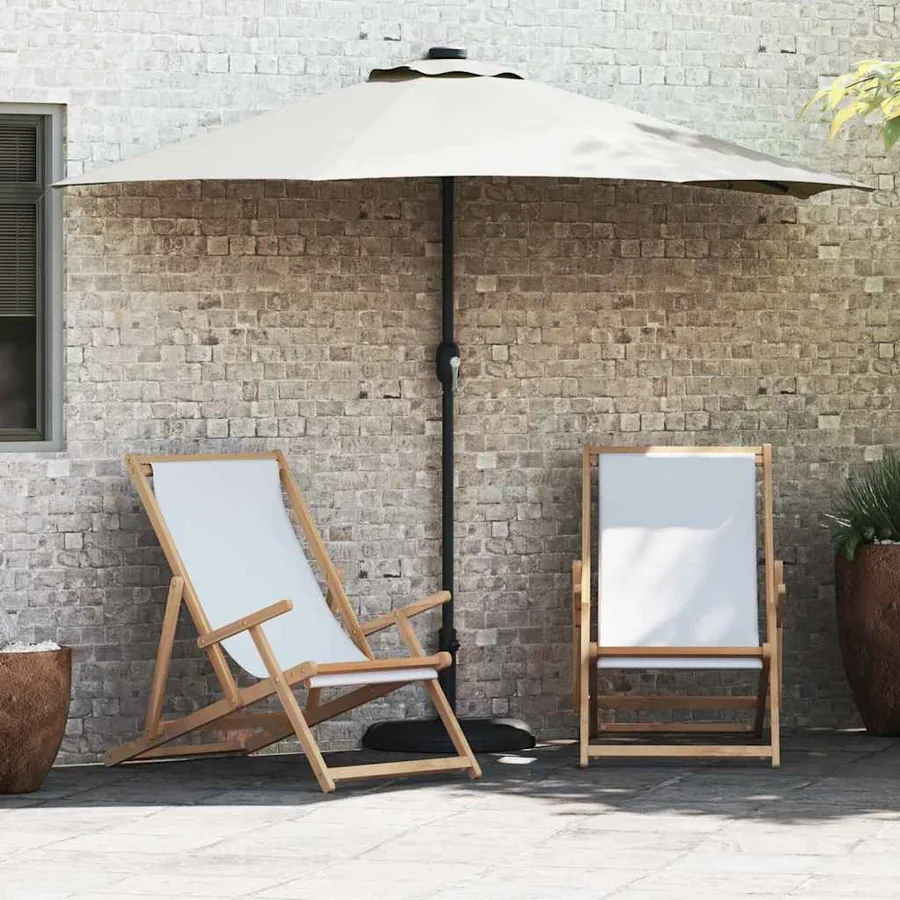 Parasol de jardin Sable 294 x 150 x 224 cm Polyester et Acier