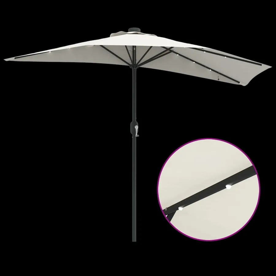 Parasol de jardin Sable 294 x 150 x 224 cm Polyester et Acier - 8