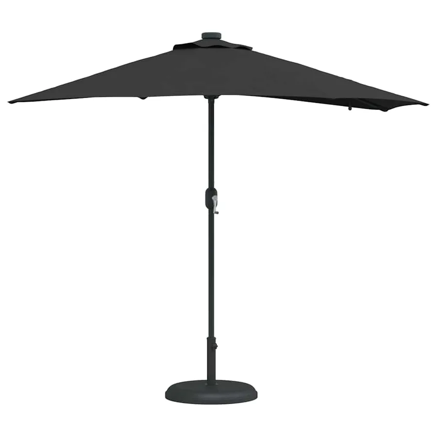 Parasol de jardin Noir 294 x 150 x 223 cm Polyester et Acier - 3