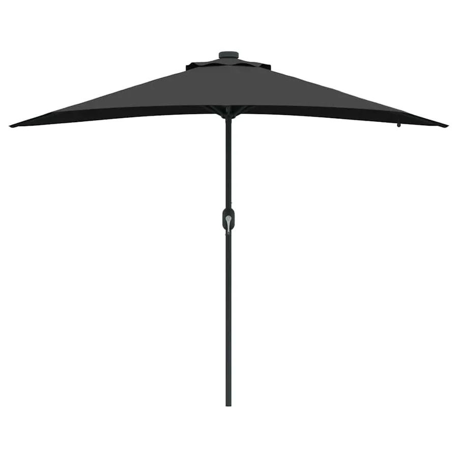 Parasol de jardin Noir 294 x 150 x 223 cm Polyester et Acier - 5
