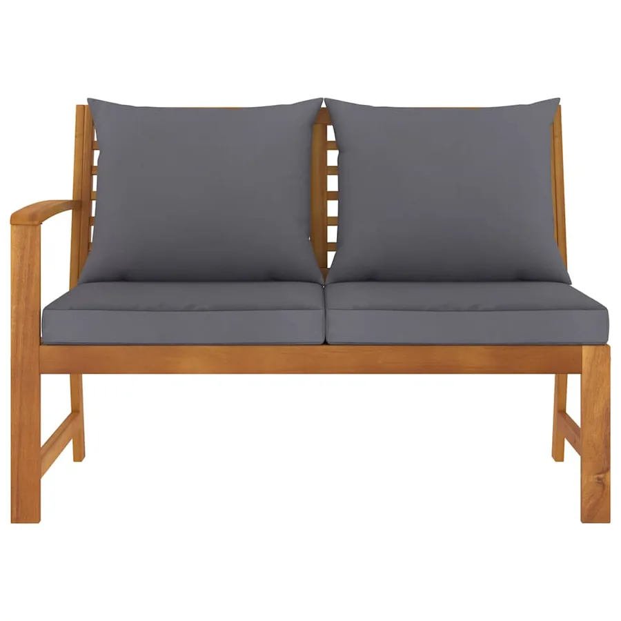 Banc de jardin 114,5 cm avec coussin gris foncé Bois d'acacia - 3