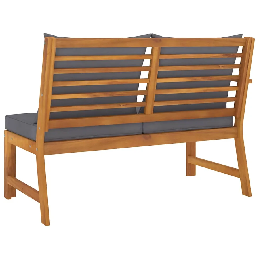 Banc de jardin 114,5 cm avec coussin gris foncé Bois d'acacia - 5