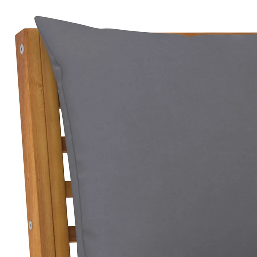 Banc de jardin 114,5 cm avec coussin gris foncé Bois d'acacia - 6