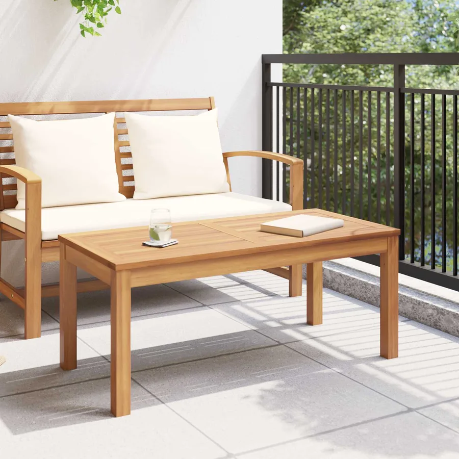 table Marron 95 x 45 x 40 cm Bois de teck massif - 4