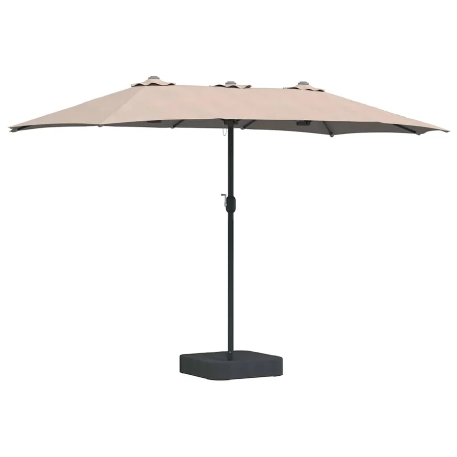 Parasol de jardin Taupe 385 x 209 x 244 cm Polyester et Acier - 2