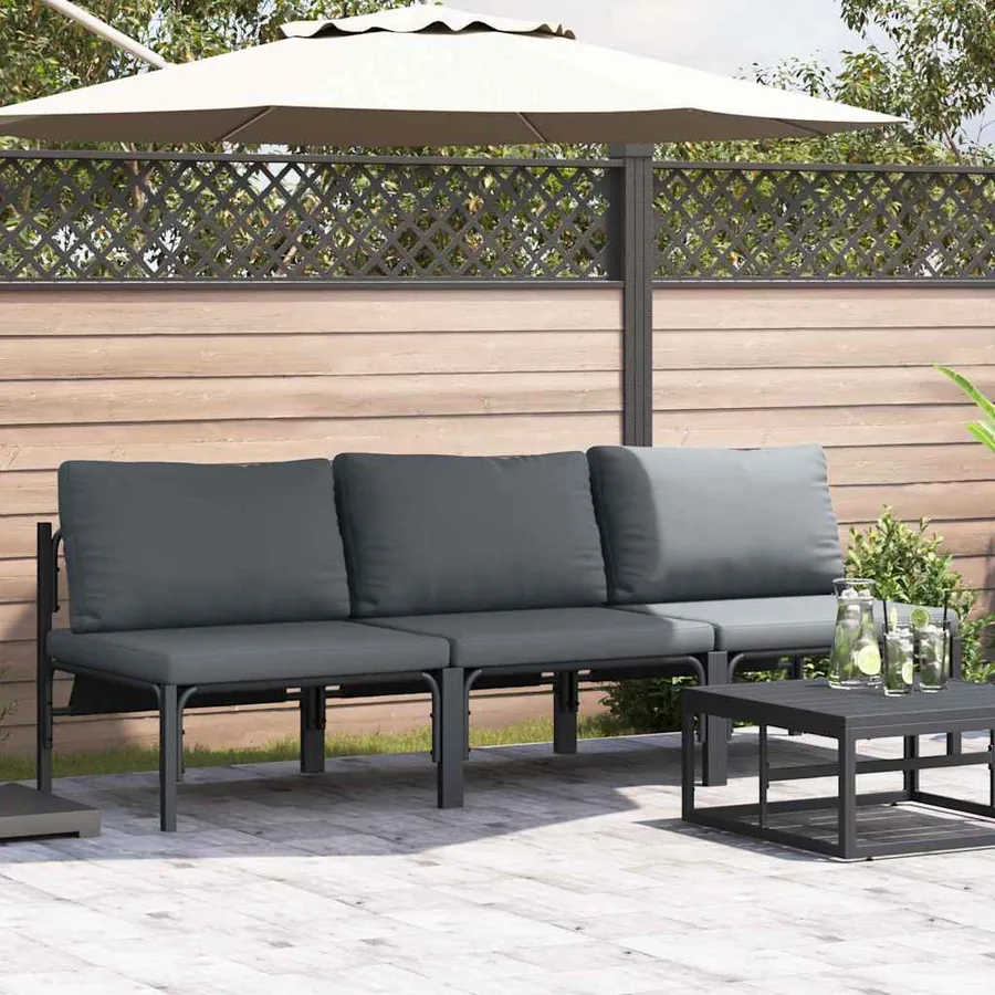 Mobilier de jardin 3 Pièce Anthracite 80 x 80 x 71 cm Acier