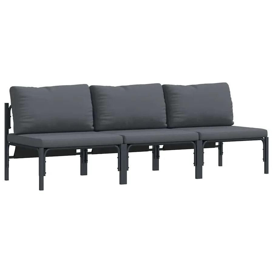 Mobilier de jardin 3 Pièce Anthracite 80 x 80 x 71 cm Acier - 2