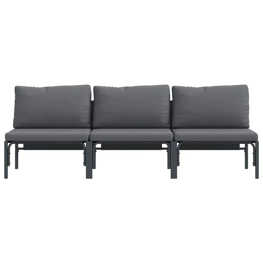 Mobilier de jardin 3 Pièce Anthracite 80 x 80 x 71 cm Acier - 5