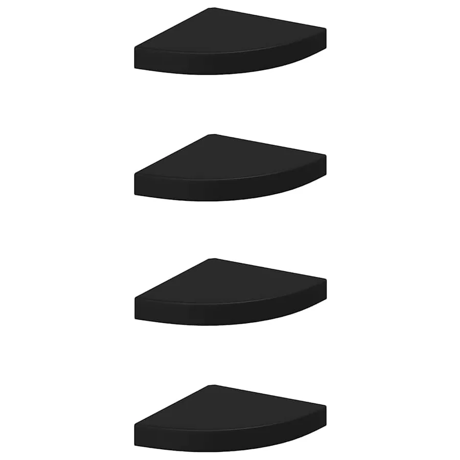 Étagères d'angle flottantes 4 pcs noir 25x25x3,8 cm MDF - 2
