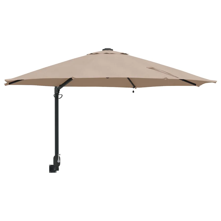 Parasol de jardin Taupe 248 x 248 x 148 cm Polyester et Acier - 2