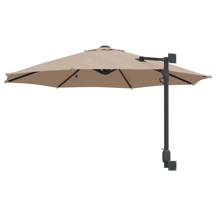Parasol de jardin Taupe 248 x 248 x 148 cm Polyester et Acier - 6