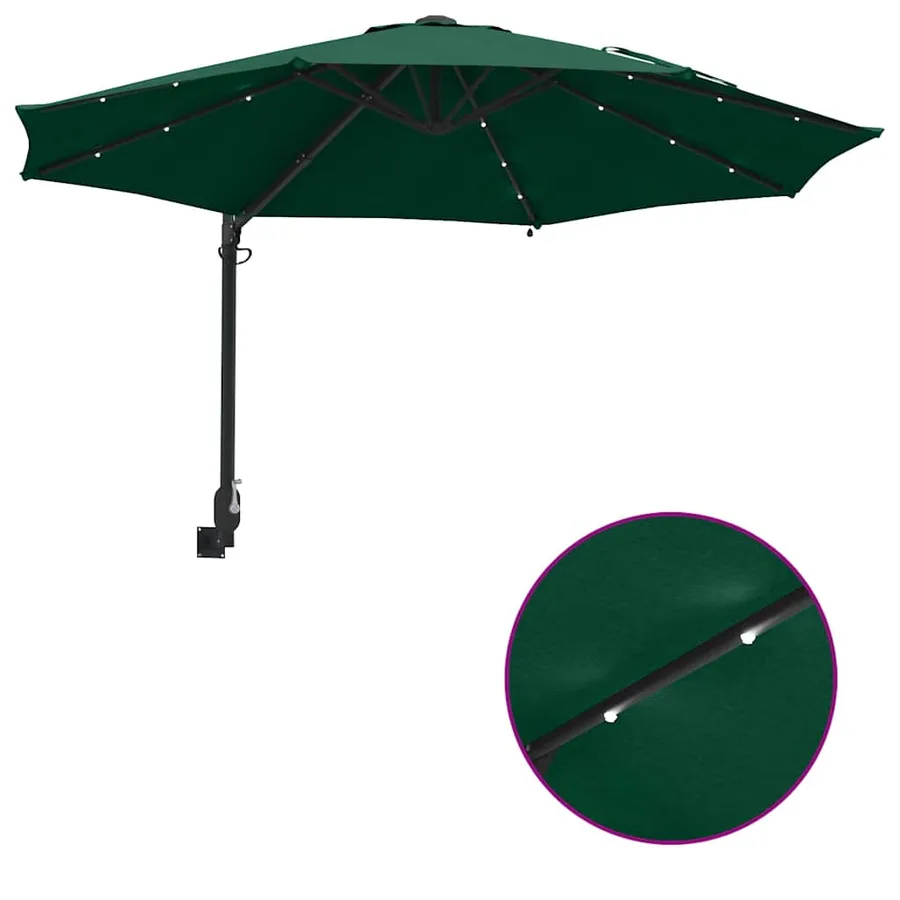 Parasol de jardin Vert 248 x 248 x 148 cm Polyester et Acier - 10