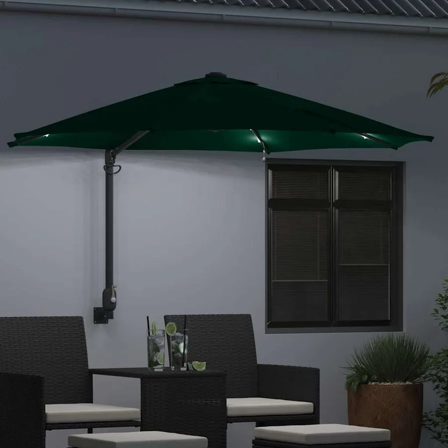 Parasol de jardin Vert 248 x 248 x 148 cm Polyester et Acier - 3
