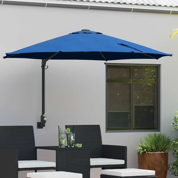 Parasol de jardin 248 x 248 x 148 cm Polyester et Acier Azur