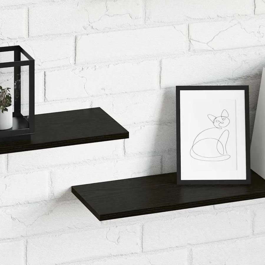 Étagère à livres 4 pcs Noir 100 x 20 x 1,5 cm Bois d'ingénierie - 4