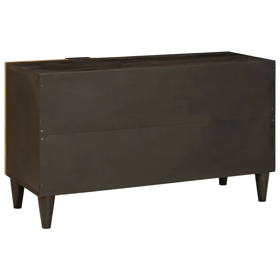 Meuble TV Noir et or 80 x 33 x 46 cm Bois d'ingénierie - 10