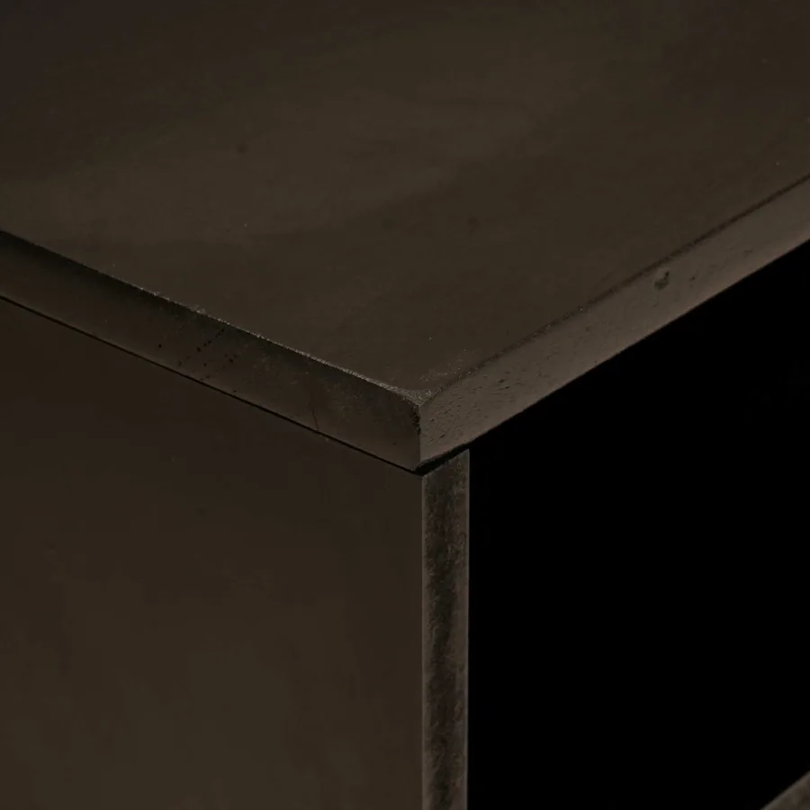 Meuble TV Noir et or 80 x 33 x 46 cm Bois d'ingénierie - 11