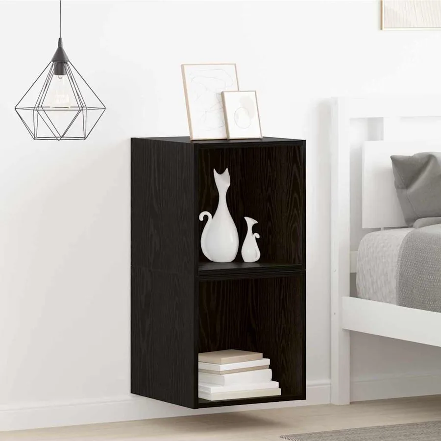 Meuble mural 2 pcs Chêne noir 37 x 37 x 37 cm Bois d'ingénierie - 4
