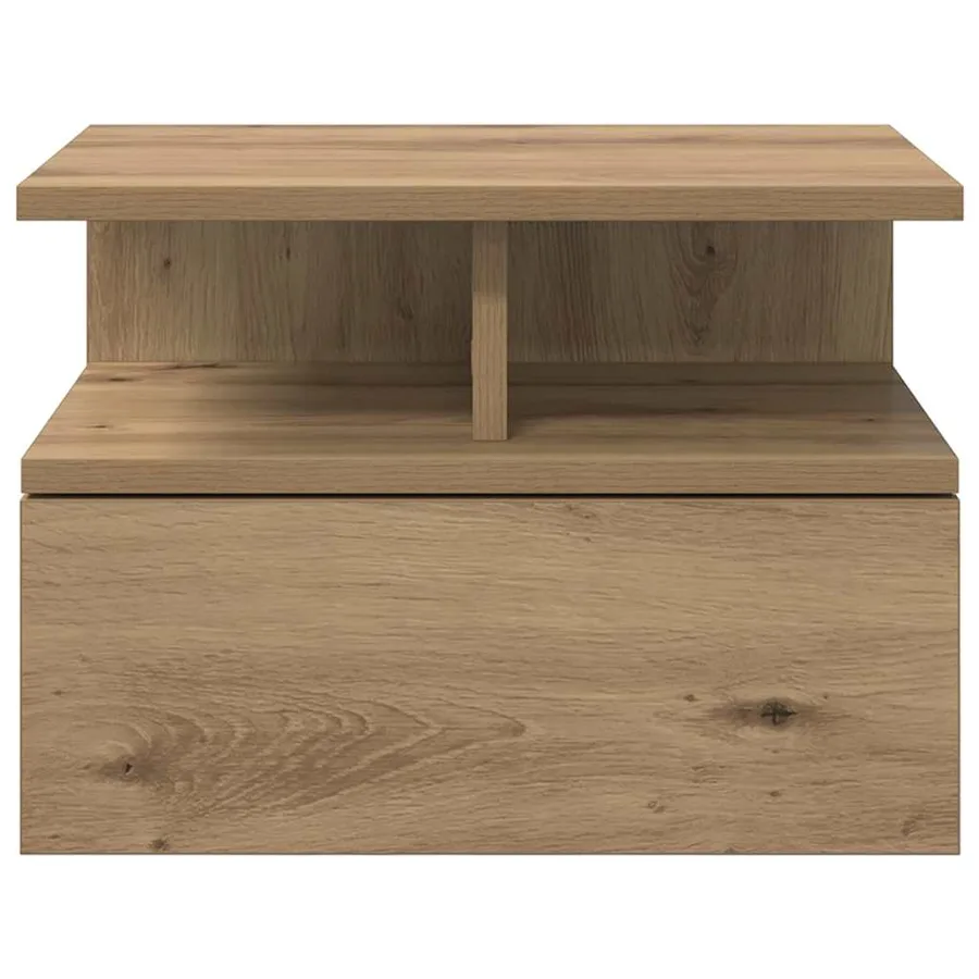 Table de nuit flottante 2 pc Chêne artisanal 40 x 31 x 28 cm - 6