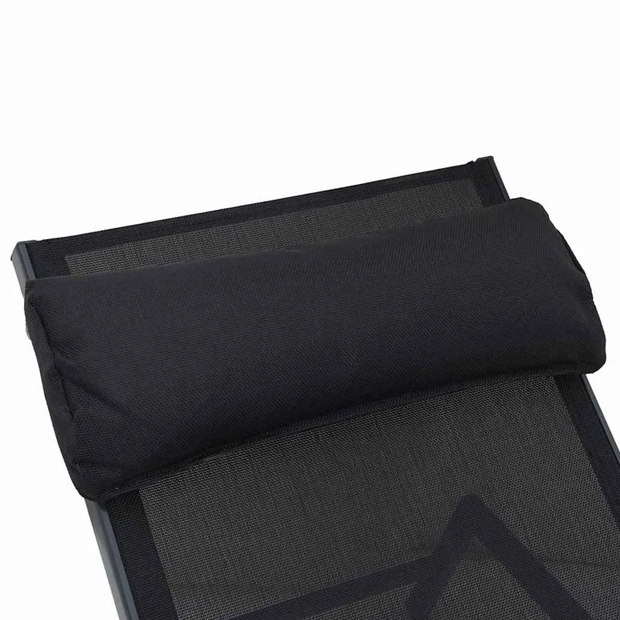 Transats 2-personne 3 pcs Noir et anthracite Acier - 9