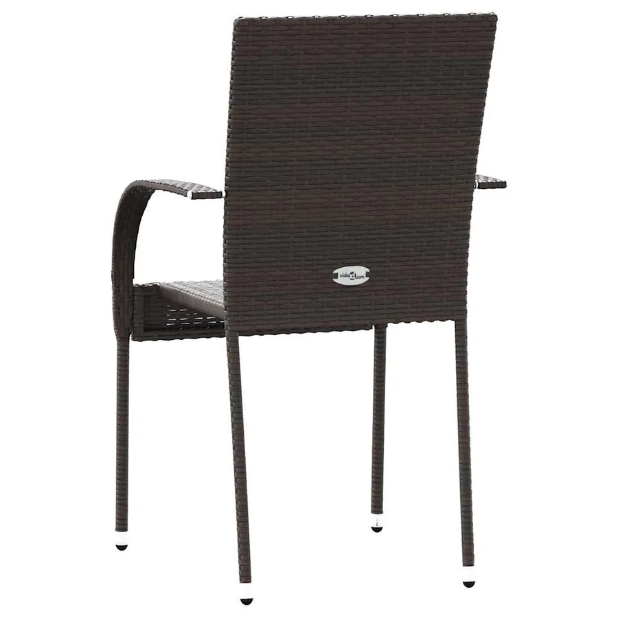 Chaises empilables d'extérieur lot de 6 Résine tressée Marron - 6