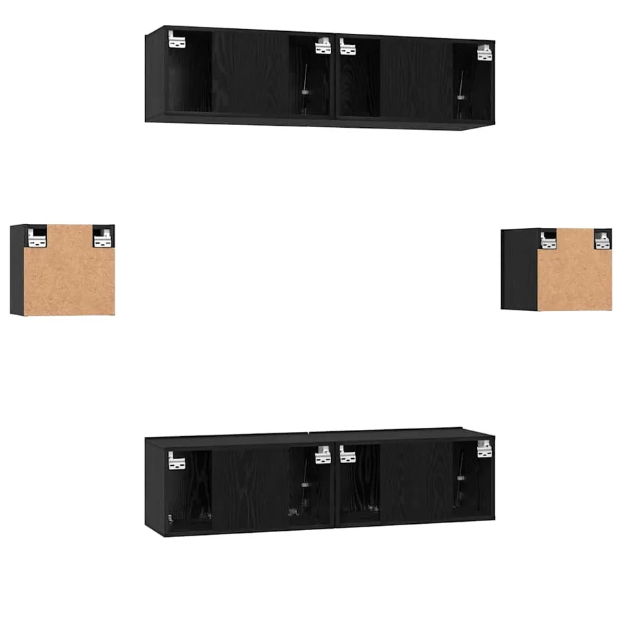 Ensemble meuble TV 6 pcs Chêne noir Bois d'ingénierie - 10