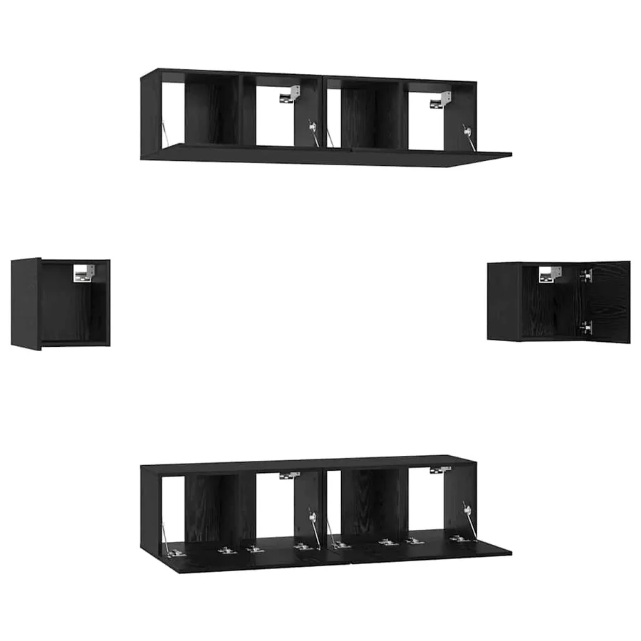 Ensemble meuble TV 6 pcs Chêne noir Bois d'ingénierie - 7