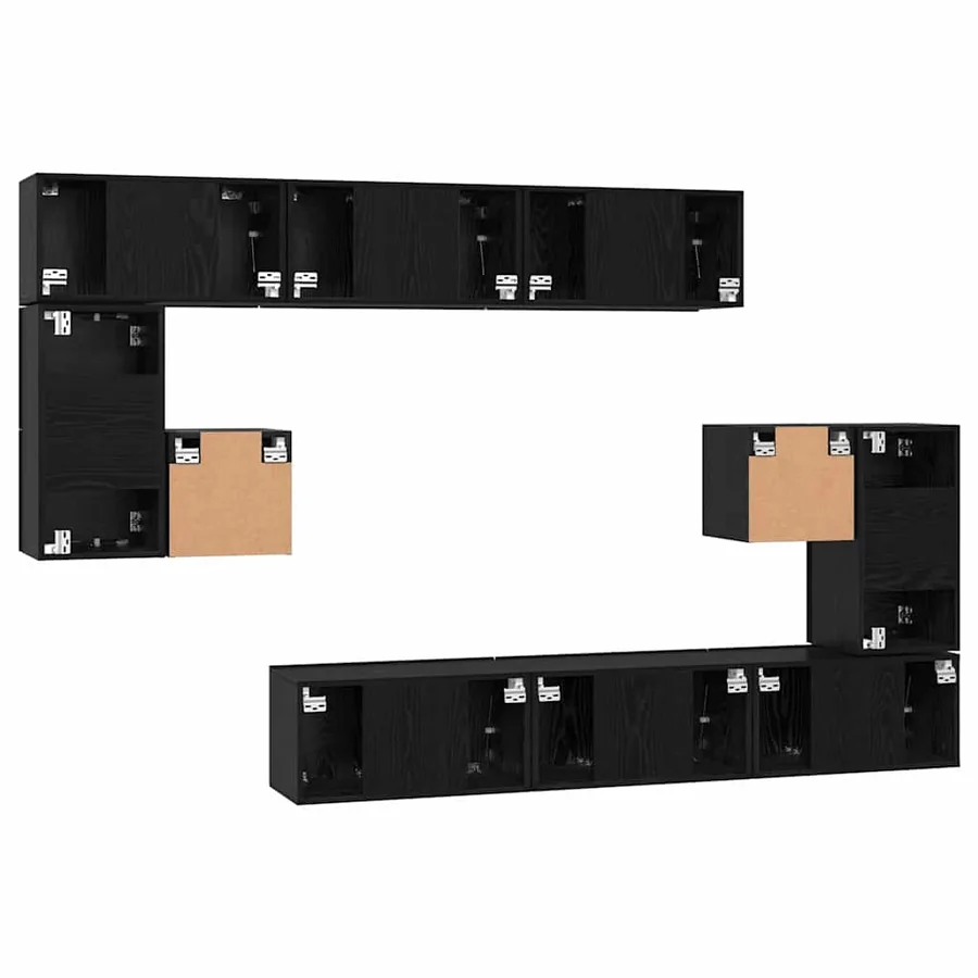 Ensemble meuble TV 10 pcs Chêne noir Bois d'ingénierie - 8