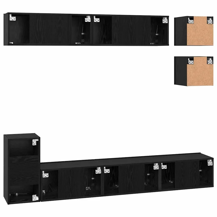 Ensemble meuble TV 8 pcs Chêne noir Bois d'ingénierie - 11